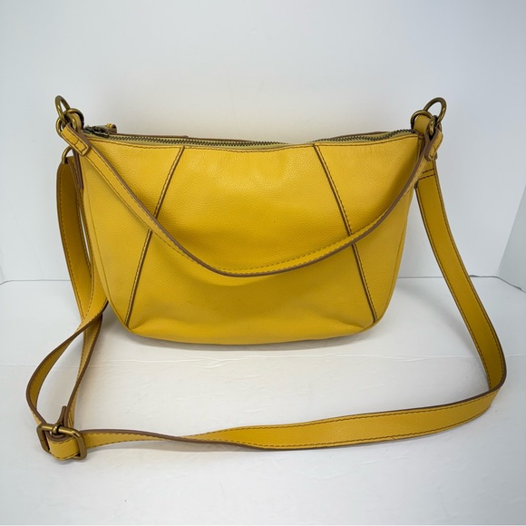 Fossil Ochre Yellow Leather Skylar Handbag Crossbody Bag - Picture 10 of 13